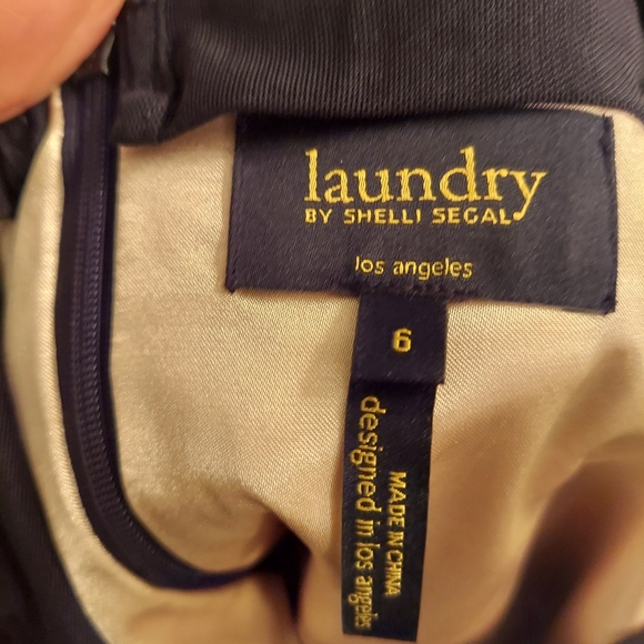 Laundry by Sheli Segal black floral lace sheer sleeves mini cocktail dress sz 6 - Picture 6 of 6